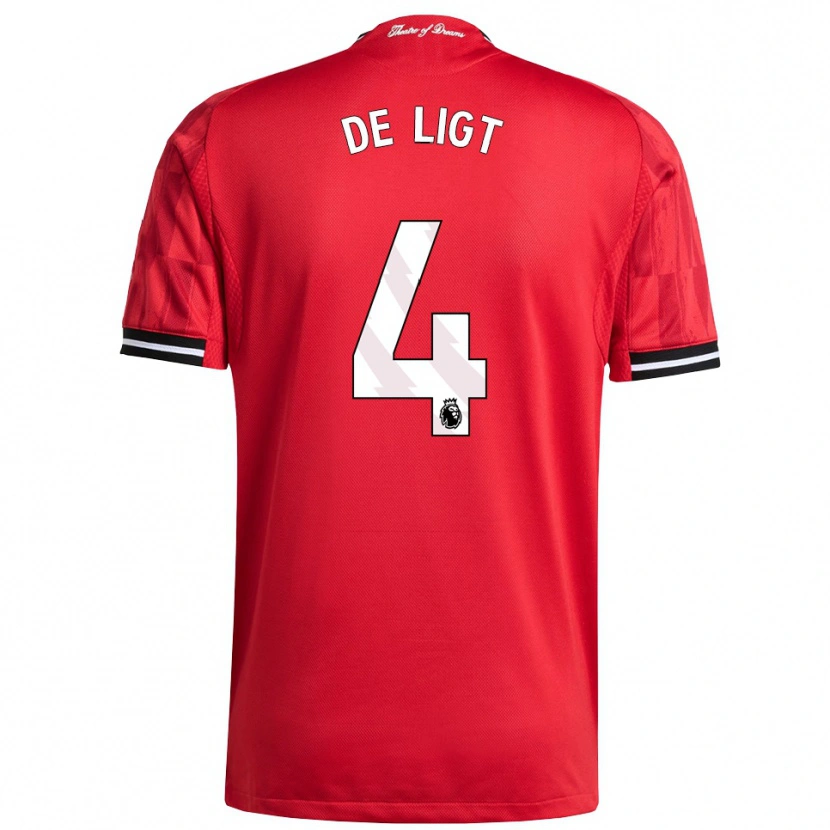 Danxen Heren Matthijs De Ligt #4 Rood Zwart Wit Thuisshirt Thuistenue 2025/26 T-Shirt