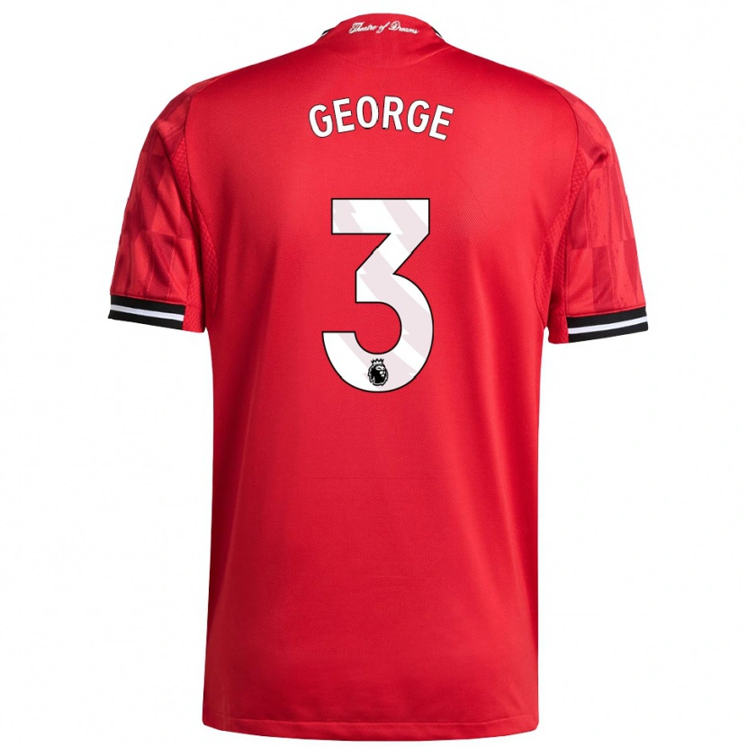 Danxen Heren Gabby George #3 Rood Zwart Wit Thuisshirt Thuistenue 2025/26 T-Shirt