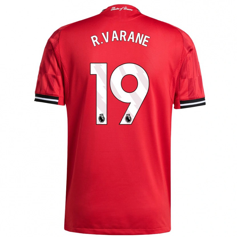 Danxen Heren Raphael Varane #19 Rood Zwart Wit Thuisshirt Thuistenue 2025/26 T-Shirt