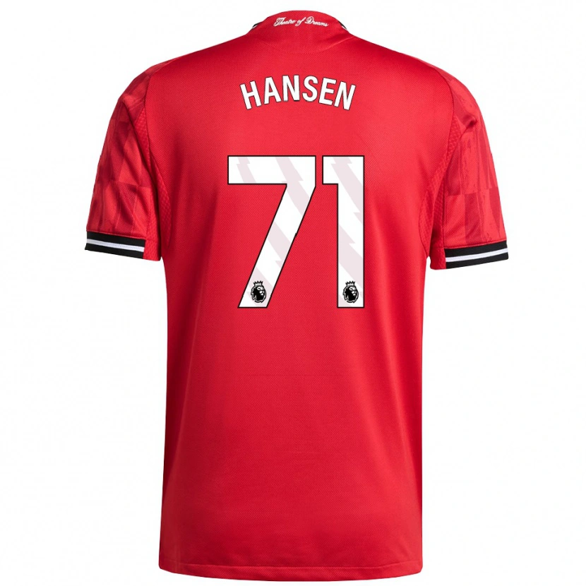 Danxen Heren Isak Hansen-Aaroen #71 Rood Zwart Wit Thuisshirt Thuistenue 2025/26 T-Shirt