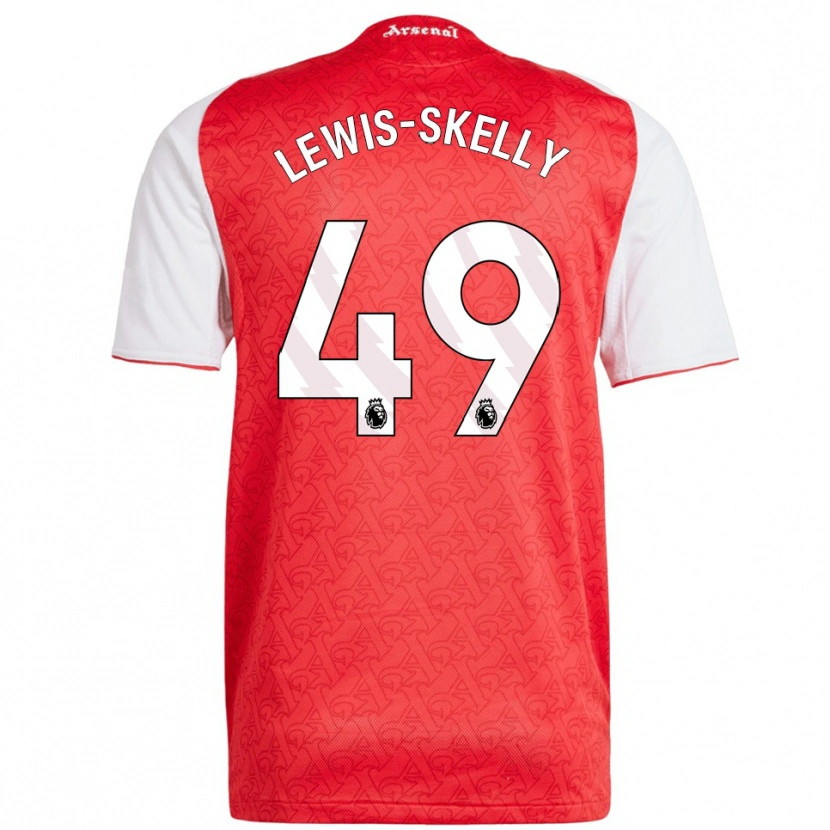 Danxen Heren Myles Lewis-Skelly #49 Rood Wit Thuisshirt Thuistenue 2025/26 T-Shirt