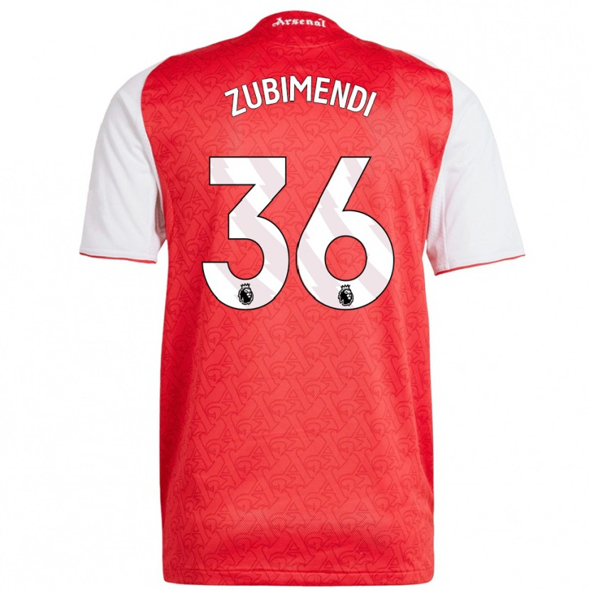 Danxen Heren Martín Zubimendi #36 Rood Wit Thuisshirt Thuistenue 2025/26 T-Shirt