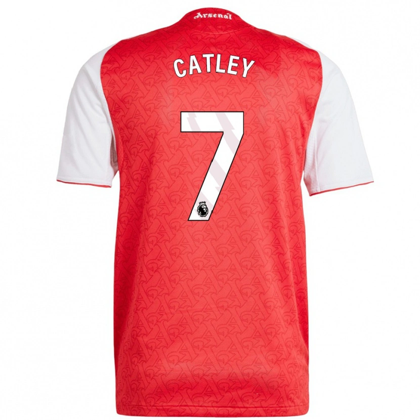 Danxen Heren Steph Catley #7 Rood Wit Thuisshirt Thuistenue 2025/26 T-Shirt