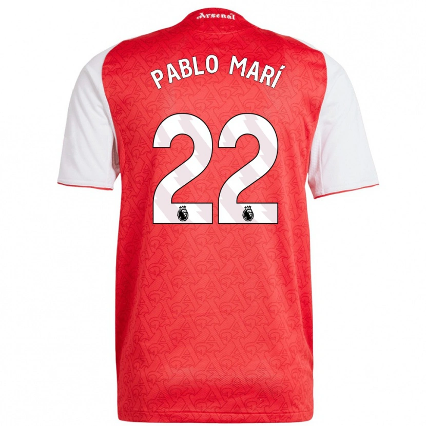 Danxen Heren Pablo Mari #22 Rood Wit Thuisshirt Thuistenue 2025/26 T-Shirt