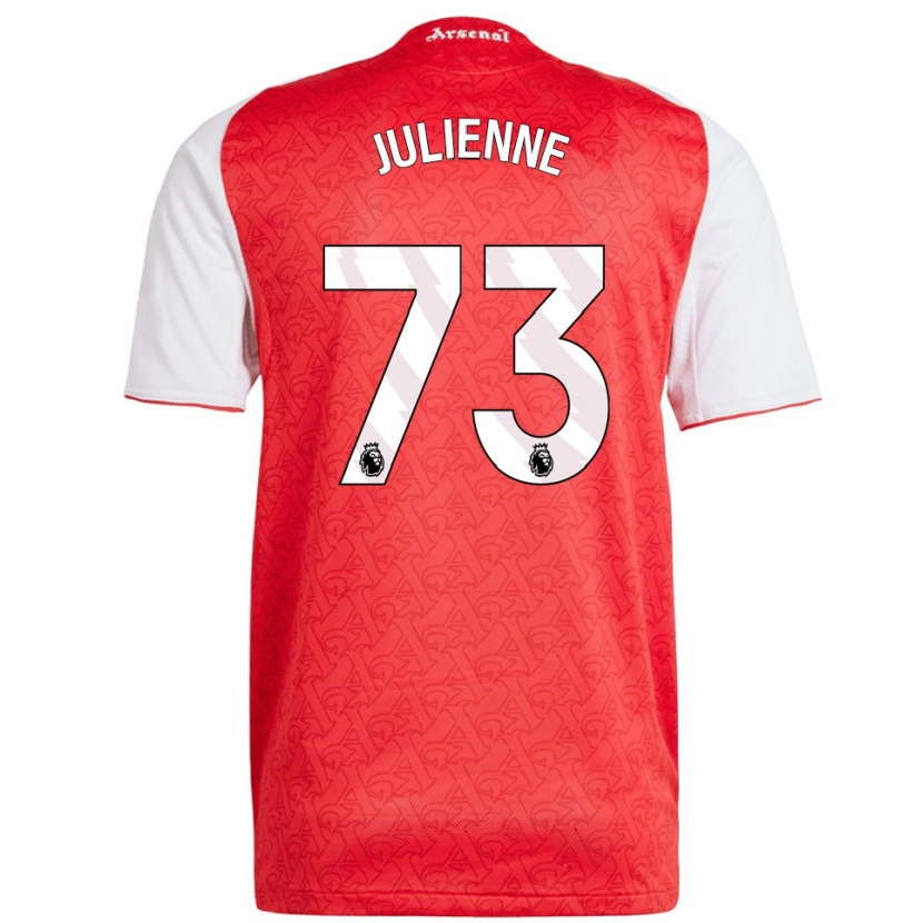 Danxen Heren Theo Julienne #73 Rood Wit Thuisshirt Thuistenue 2025/26 T-Shirt