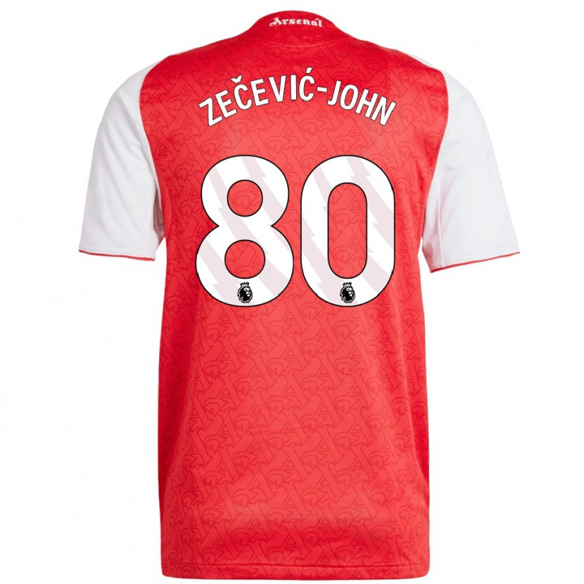 Danxen Heren Louis Zečević-John #80 Rood Wit Thuisshirt Thuistenue 2025/26 T-Shirt