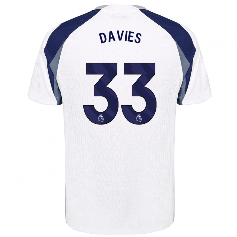Danxen Heren Ben Davies #33 Wit Marineblauw Thuisshirt Thuistenue 2025/26 T-Shirt