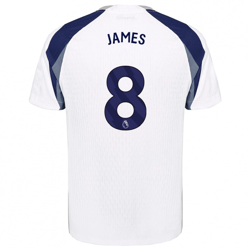 Danxen Heren Angharad James #8 Wit Marineblauw Thuisshirt Thuistenue 2025/26 T-Shirt