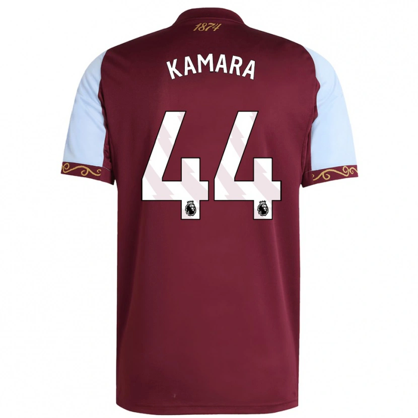 Danxen Heren Boubacar Kamara #44 Bourgondisch Hemelsblauw Thuisshirt Thuistenue 2025/26 T-Shirt