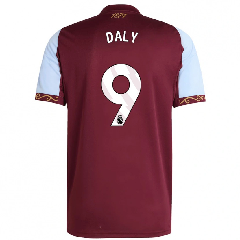 Danxen Heren Rachel Daly #9 Bourgondisch Hemelsblauw Thuisshirt Thuistenue 2025/26 T-Shirt