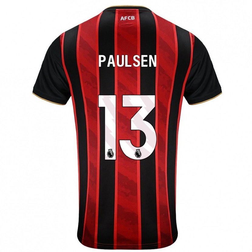 Danxen Heren Alex Paulsen #13 Rood Zwart Thuisshirt Thuistenue 2025/26 T-Shirt