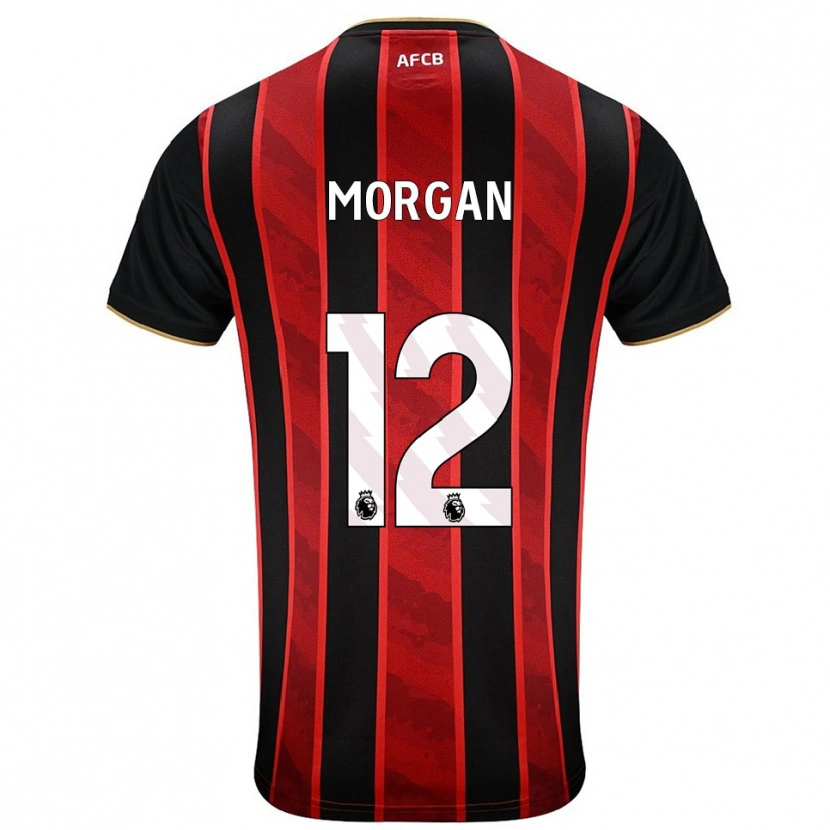 Danxen Heren Ollie Morgan #12 Rood Zwart Thuisshirt Thuistenue 2025/26 T-Shirt