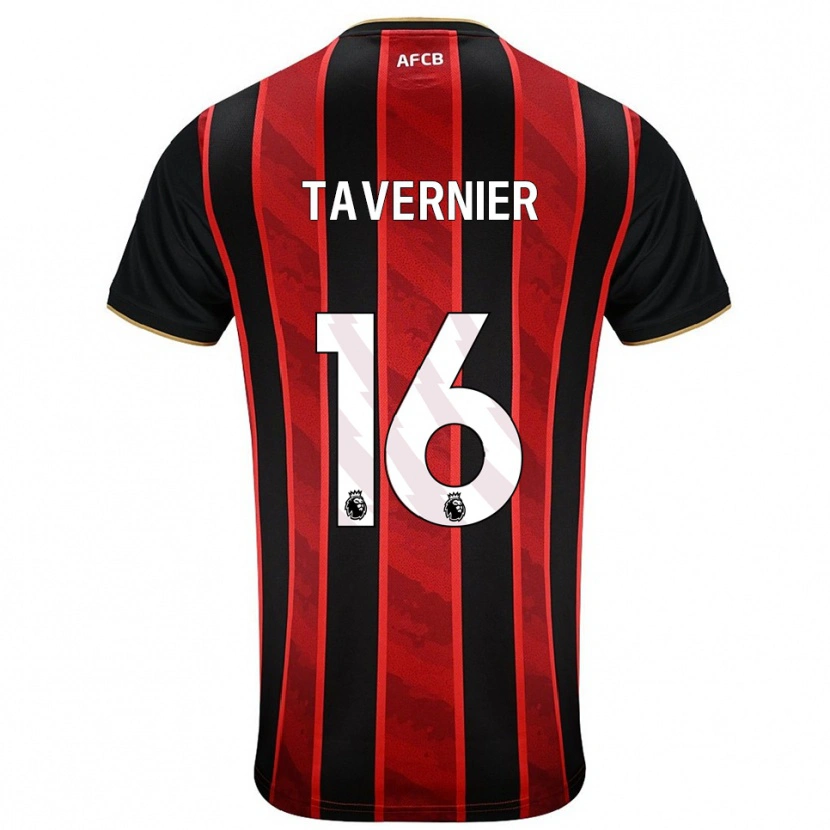 Danxen Heren Marcus Tavernier #16 Rood Zwart Thuisshirt Thuistenue 2025/26 T-Shirt