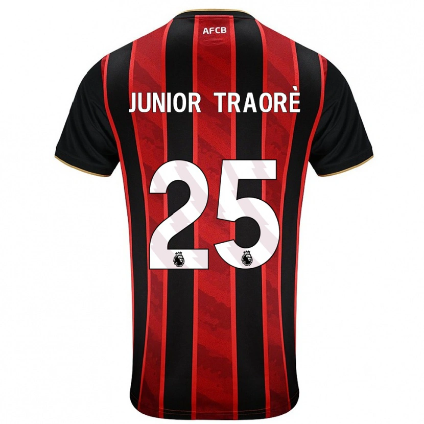 Danxen Heren Hamed Junior Traoré #25 Rood Zwart Thuisshirt Thuistenue 2025/26 T-Shirt