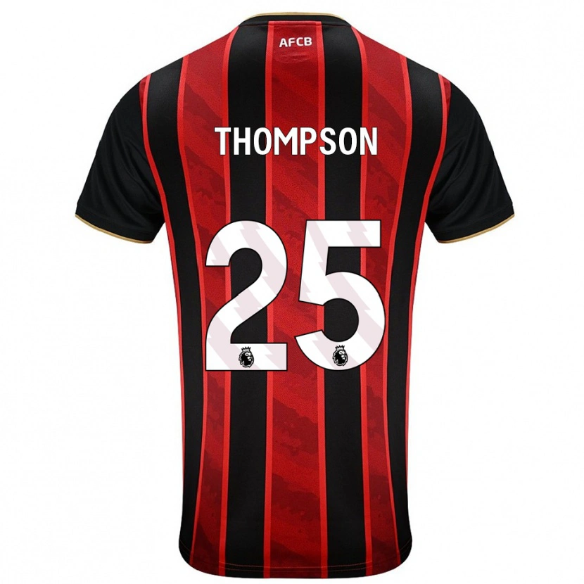 Danxen Heren Kenni Thompson #25 Rood Zwart Thuisshirt Thuistenue 2025/26 T-Shirt