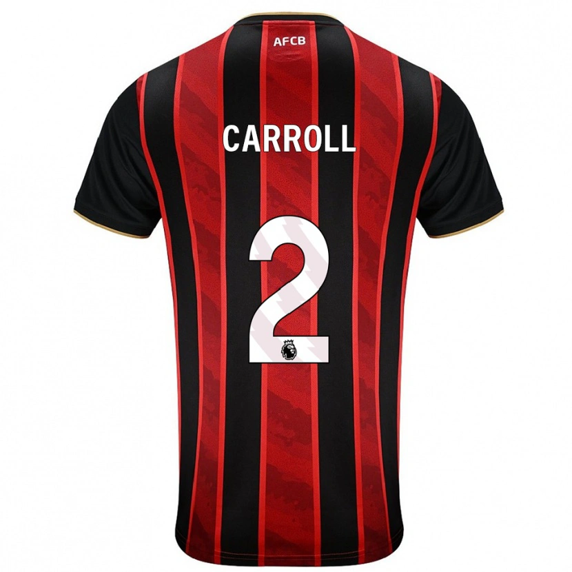 Danxen Heren Ryan Carroll #2 Rood Zwart Thuisshirt Thuistenue 2025/26 T-Shirt