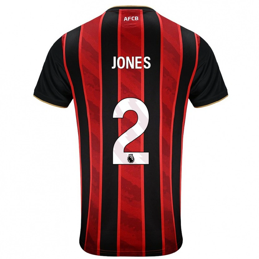 Danxen Heren Abby Jones #2 Rood Zwart Thuisshirt Thuistenue 2025/26 T-Shirt