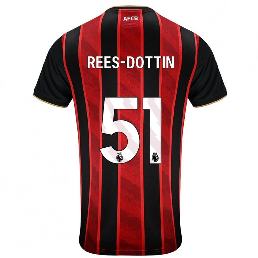 Danxen Heren Remy Rees-Dottin #51 Rood Zwart Thuisshirt Thuistenue 2025/26 T-Shirt