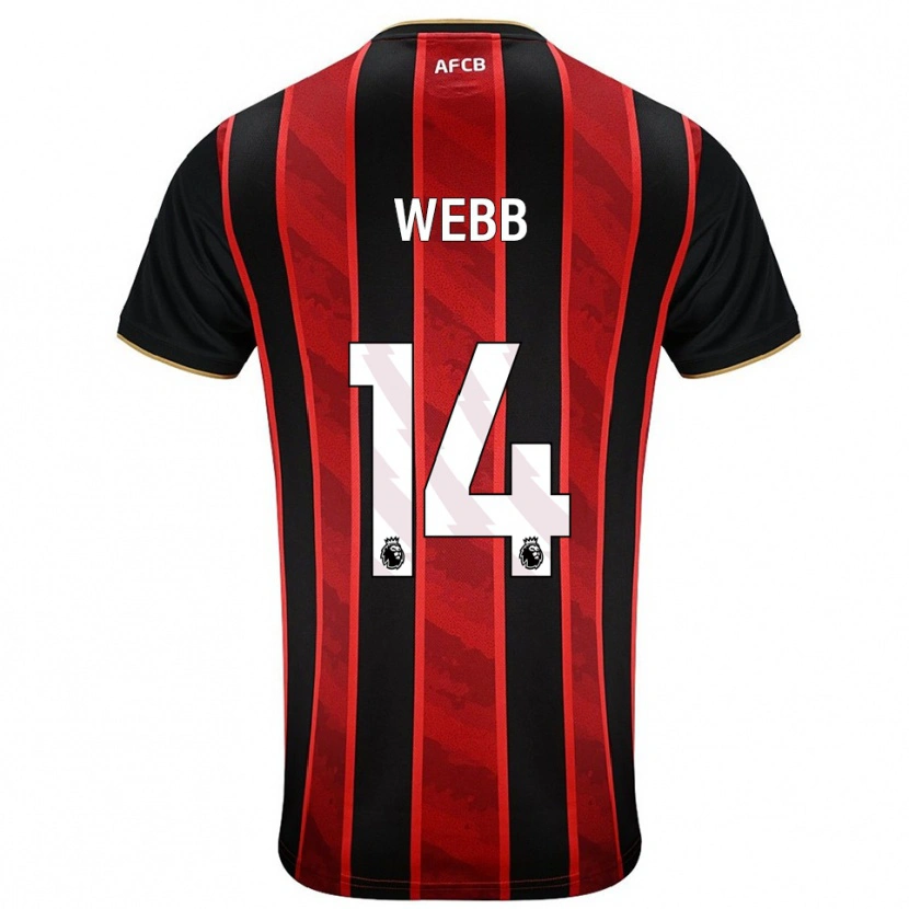 Danxen Heren Harry Webb #14 Rood Zwart Thuisshirt Thuistenue 2025/26 T-Shirt