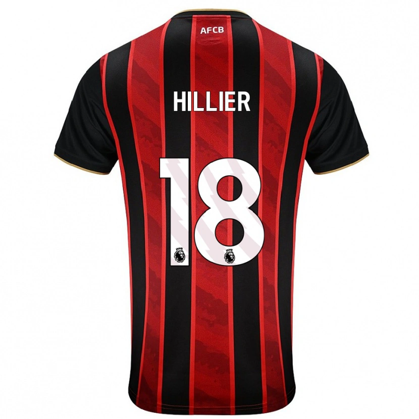 Danxen Heren Gemma Hillier #18 Rood Zwart Thuisshirt Thuistenue 2025/26 T-Shirt