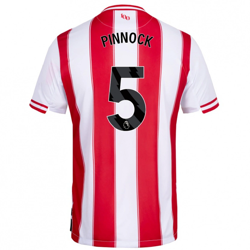 Danxen Heren Ethan Pinnock #5 Rood Wit Thuisshirt Thuistenue 2025/26 T-Shirt