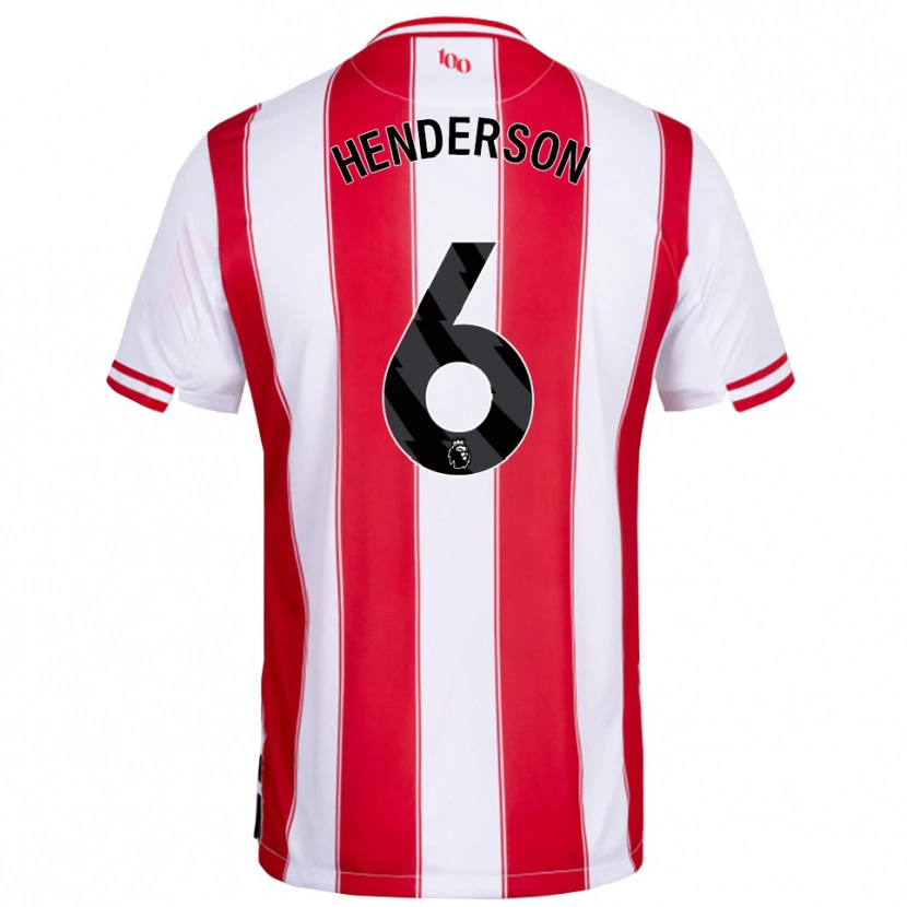 Danxen Heren Jordan Henderson #6 Rood Wit Thuisshirt Thuistenue 2025/26 T-Shirt