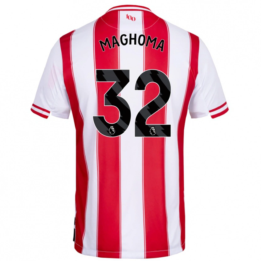 Danxen Heren Paris Maghoma #32 Rood Wit Thuisshirt Thuistenue 2025/26 T-Shirt