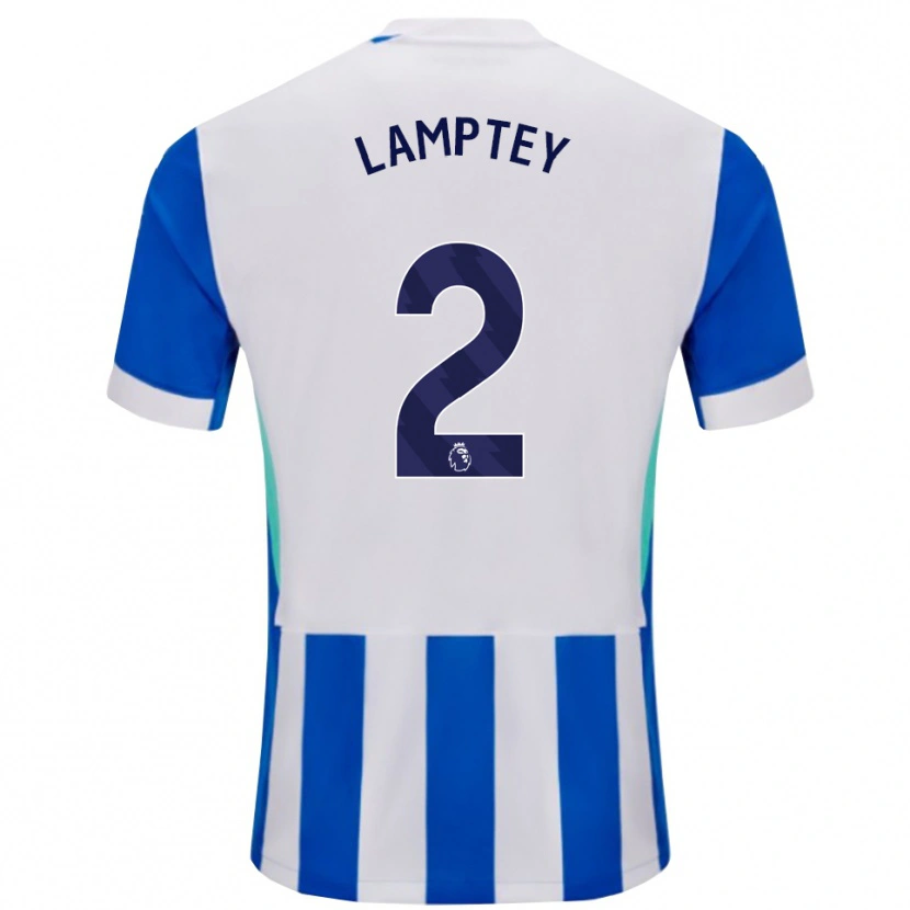 Danxen Heren Tariq Lamptey #2 Blauw Wit Thuisshirt Thuistenue 2025/26 T-Shirt