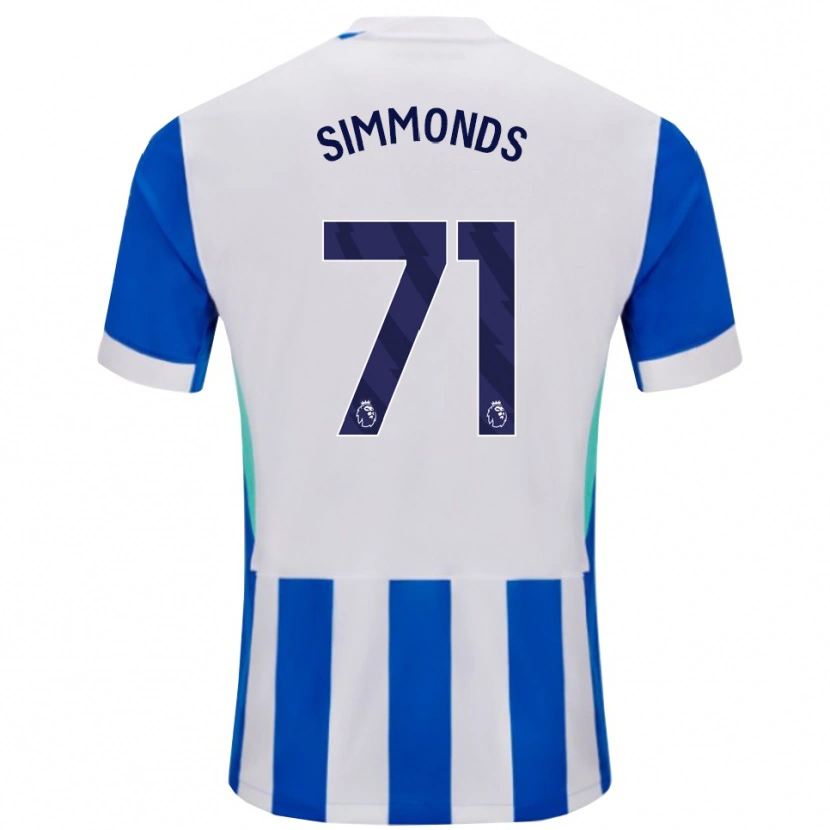 Danxen Heren Freddie Simmonds #71 Blauw Wit Thuisshirt Thuistenue 2025/26 T-Shirt