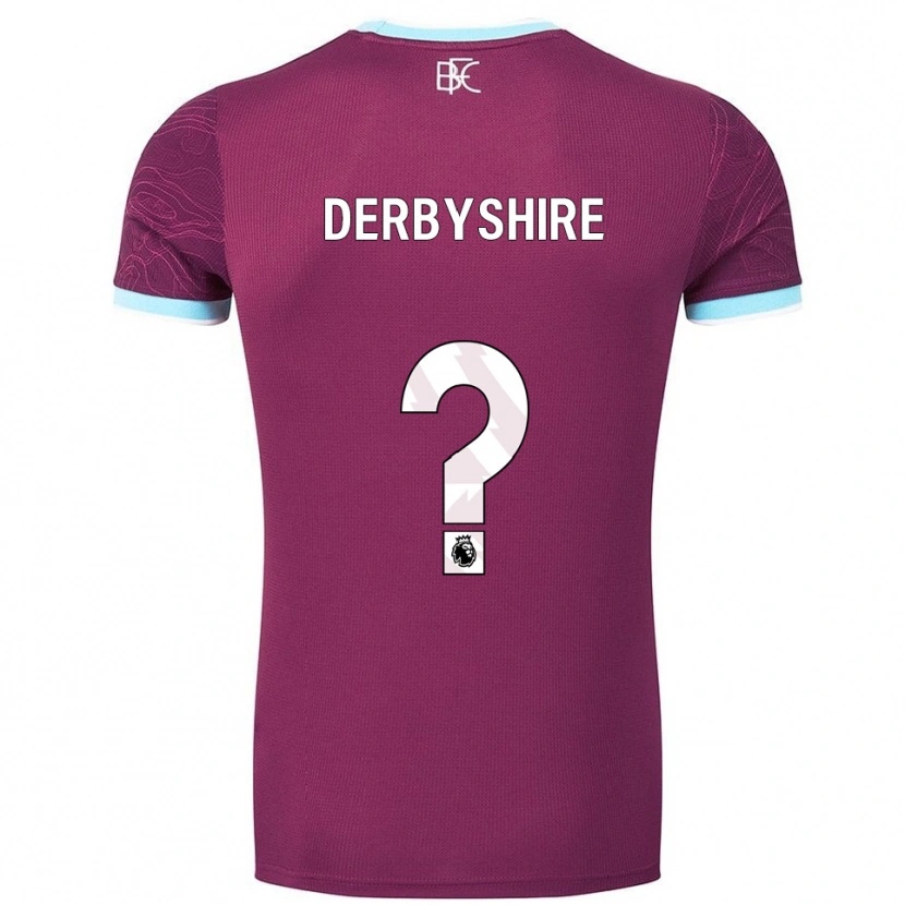 Danxen Heren Braidin Derbyshire #0 Bourgondisch Hemelsblauw Thuisshirt Thuistenue 2025/26 T-Shirt