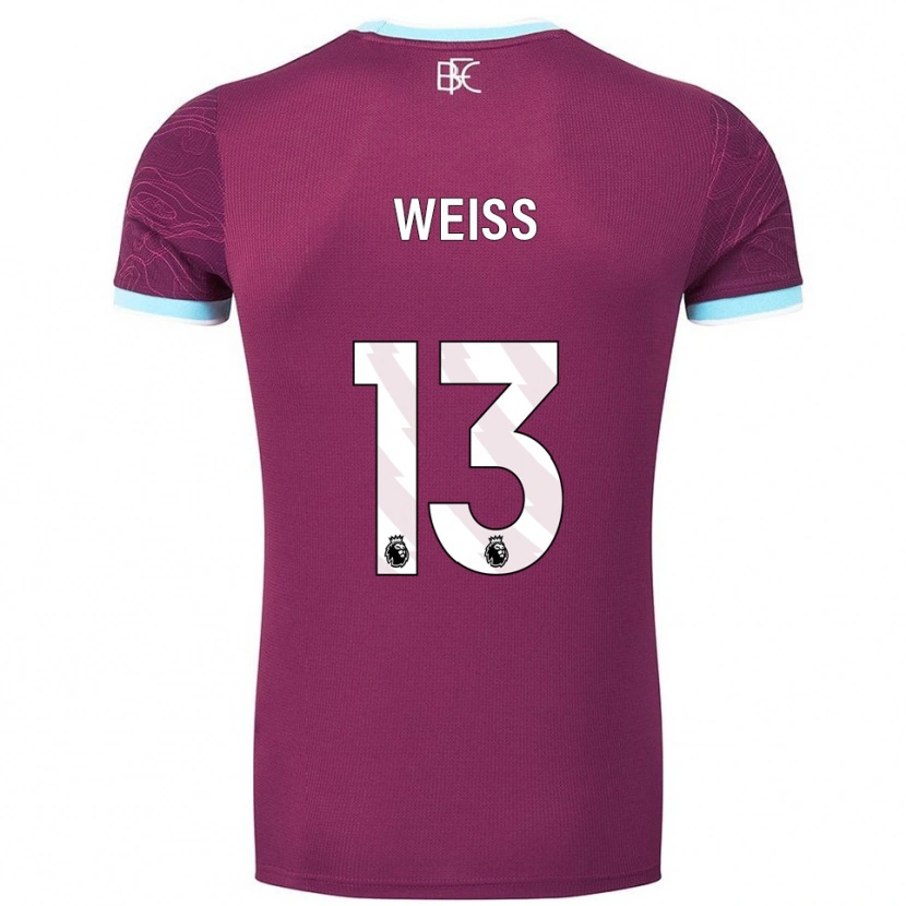 Danxen Heren Max Weiß #13 Bourgondisch Hemelsblauw Thuisshirt Thuistenue 2025/26 T-Shirt