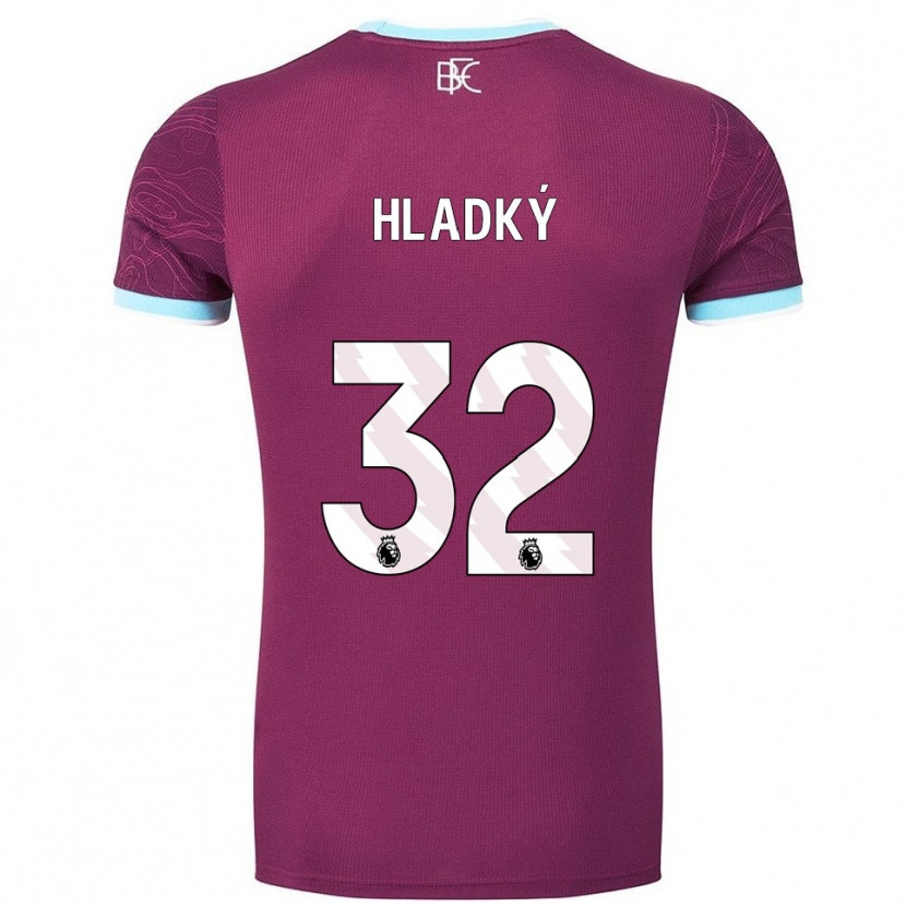 Danxen Heren Vaclav Hladky #32 Bourgondisch Hemelsblauw Thuisshirt Thuistenue 2025/26 T-Shirt