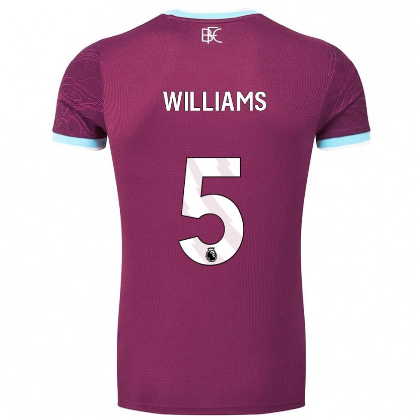 Danxen Heren Jesse Williams #5 Bourgondisch Hemelsblauw Thuisshirt Thuistenue 2025/26 T-Shirt
