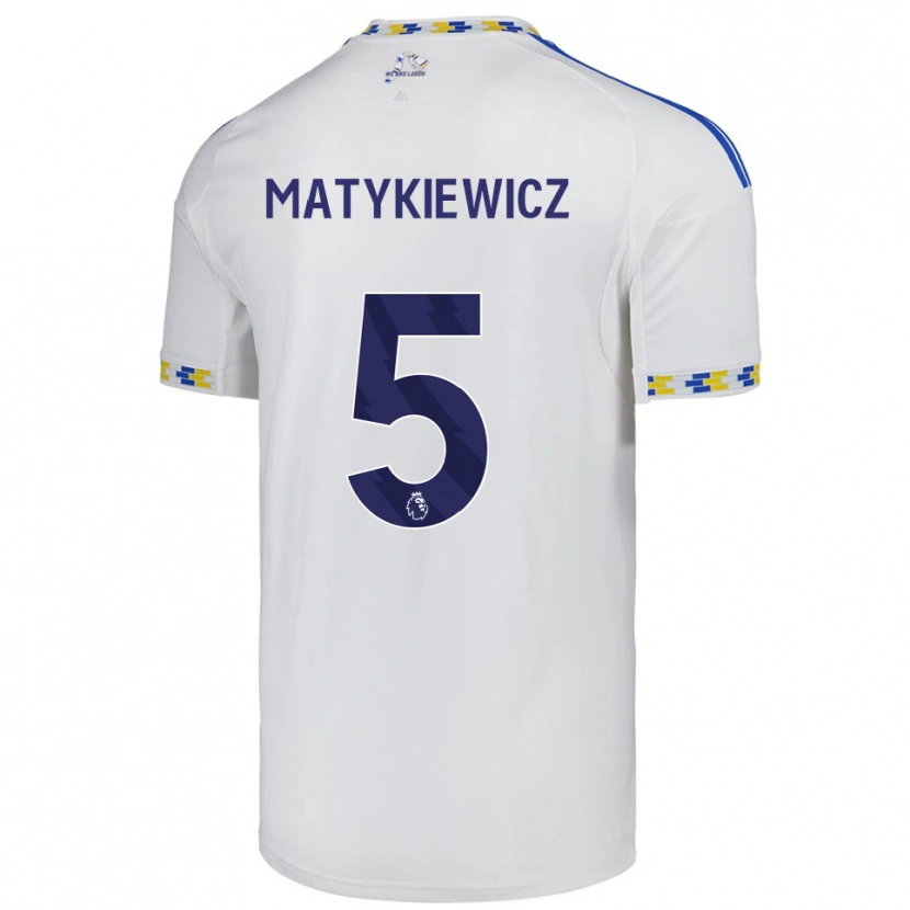 Danxen Heren Luke Matykiewicz #5 Wit Blauw Thuisshirt Thuistenue 2025/26 T-Shirt
