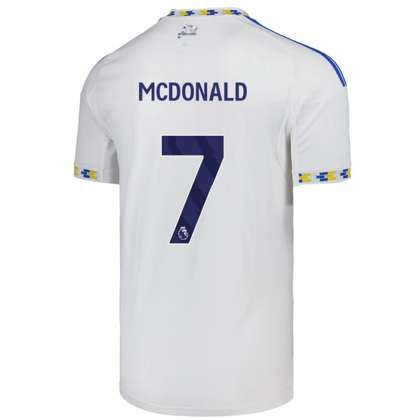 Danxen Heren Josh Mcdonald #7 Wit Blauw Thuisshirt Thuistenue 2025/26 T-Shirt