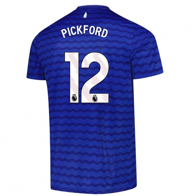 Danxen Heren Jordan Pickford #12 Blauw Marineblauw Thuisshirt Thuistenue 2025/26 T-Shirt