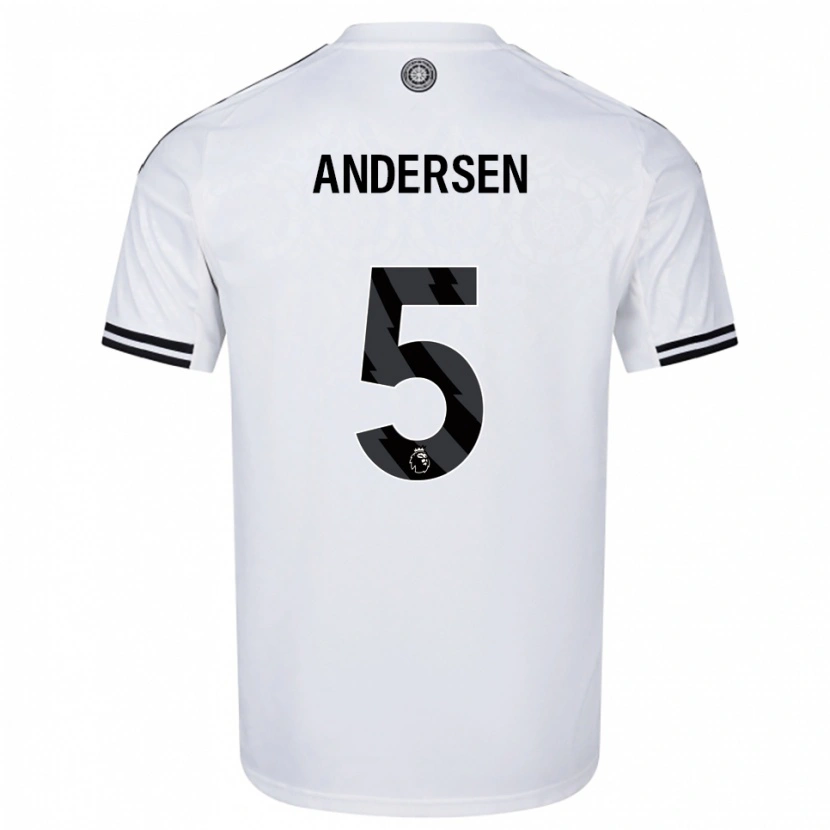 Danxen Heren Joachim Andersen #5 Wit Zwart Thuisshirt Thuistenue 2025/26 T-Shirt