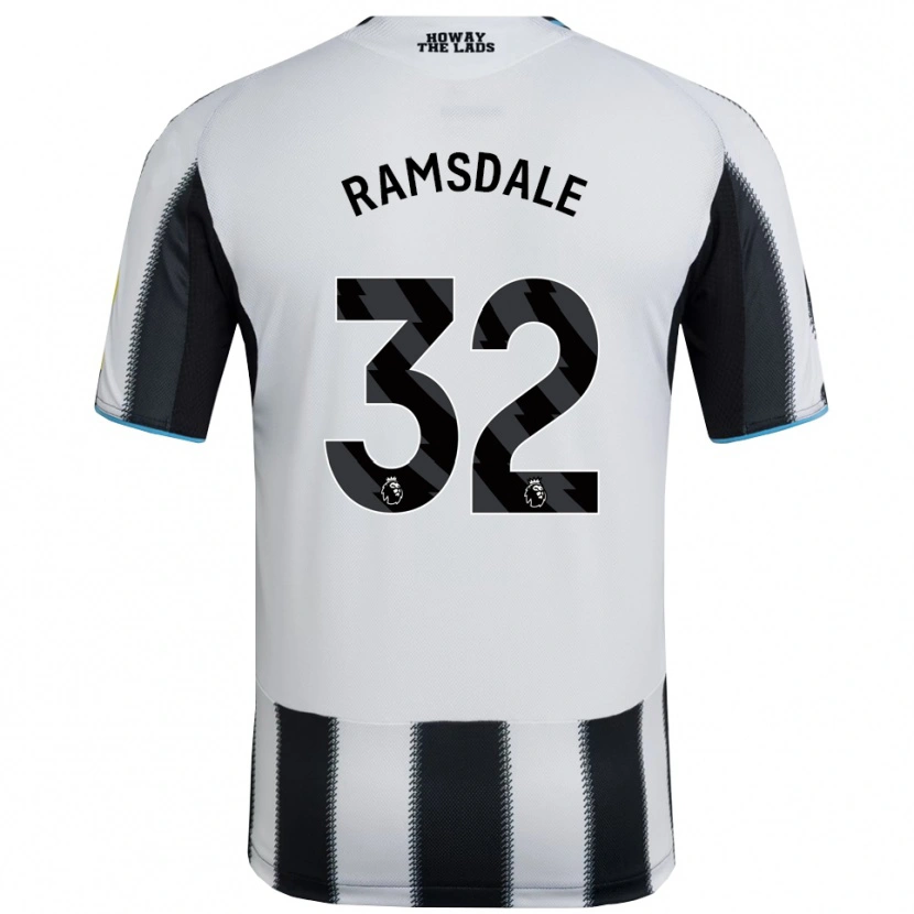Danxen Heren Aaron Ramsdale #32 Zwart Wit Thuisshirt Thuistenue 2025/26 T-Shirt