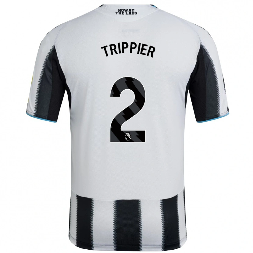 Danxen Heren Kieran Trippier #2 Zwart Wit Thuisshirt Thuistenue 2025/26 T-Shirt