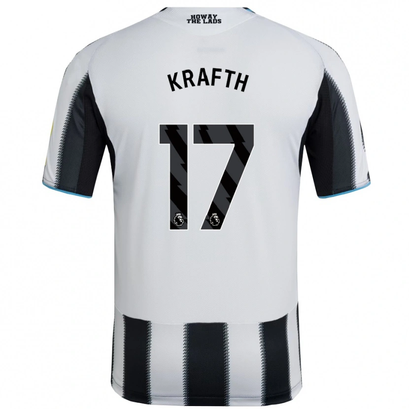 Danxen Heren Emil Krafth #17 Zwart Wit Thuisshirt Thuistenue 2025/26 T-Shirt