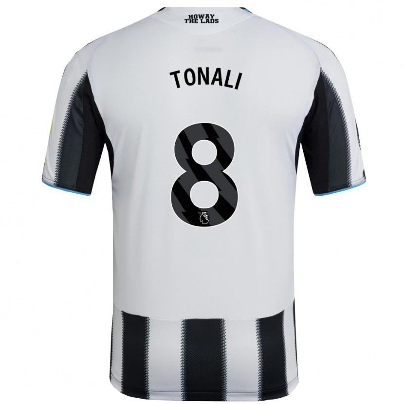 Danxen Heren Sandro Tonali #8 Zwart Wit Thuisshirt Thuistenue 2025/26 T-Shirt