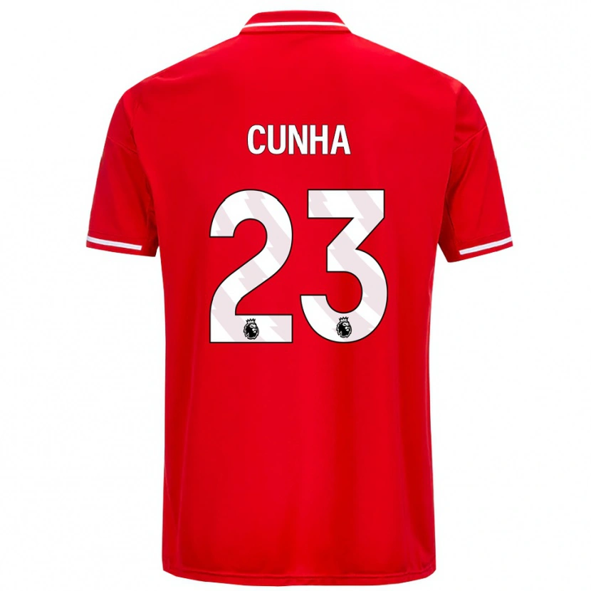 Danxen Heren Jair Cunha #23 Rood Wit Thuisshirt Thuistenue 2025/26 T-Shirt