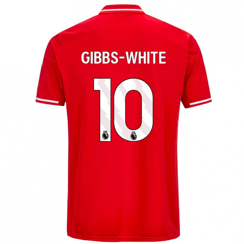 Danxen Heren Morgan Gibbs-White #10 Rood Wit Thuisshirt Thuistenue 2025/26 T-Shirt
