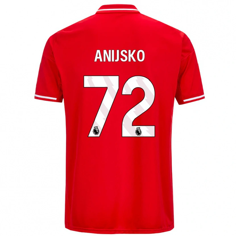 Danxen Heren Danni Anisjko #72 Rood Wit Thuisshirt Thuistenue 2025/26 T-Shirt