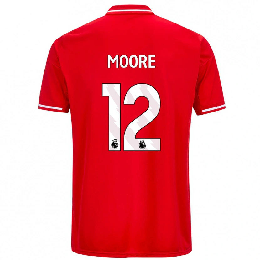 Danxen Heren Daniel Moore #12 Rood Wit Thuisshirt Thuistenue 2025/26 T-Shirt