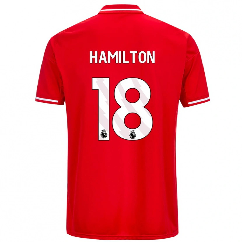 Danxen Heren Caragh Hamilton #18 Rood Wit Thuisshirt Thuistenue 2025/26 T-Shirt