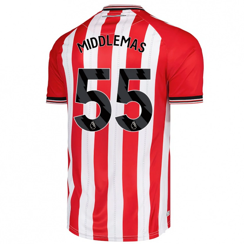 Danxen Heren Ben Middlemas #55 Rood Wit Thuisshirt Thuistenue 2025/26 T-Shirt