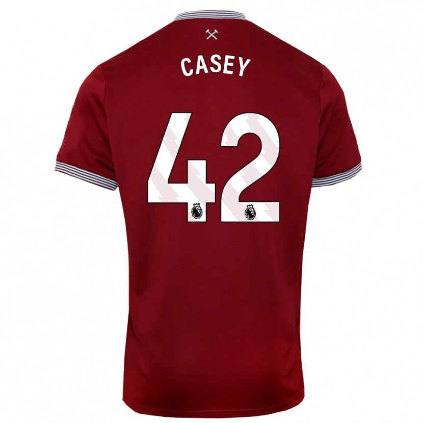 Danxen Heren Kaelan Casey #42 Bourgondisch Wit Thuisshirt Thuistenue 2025/26 T-Shirt