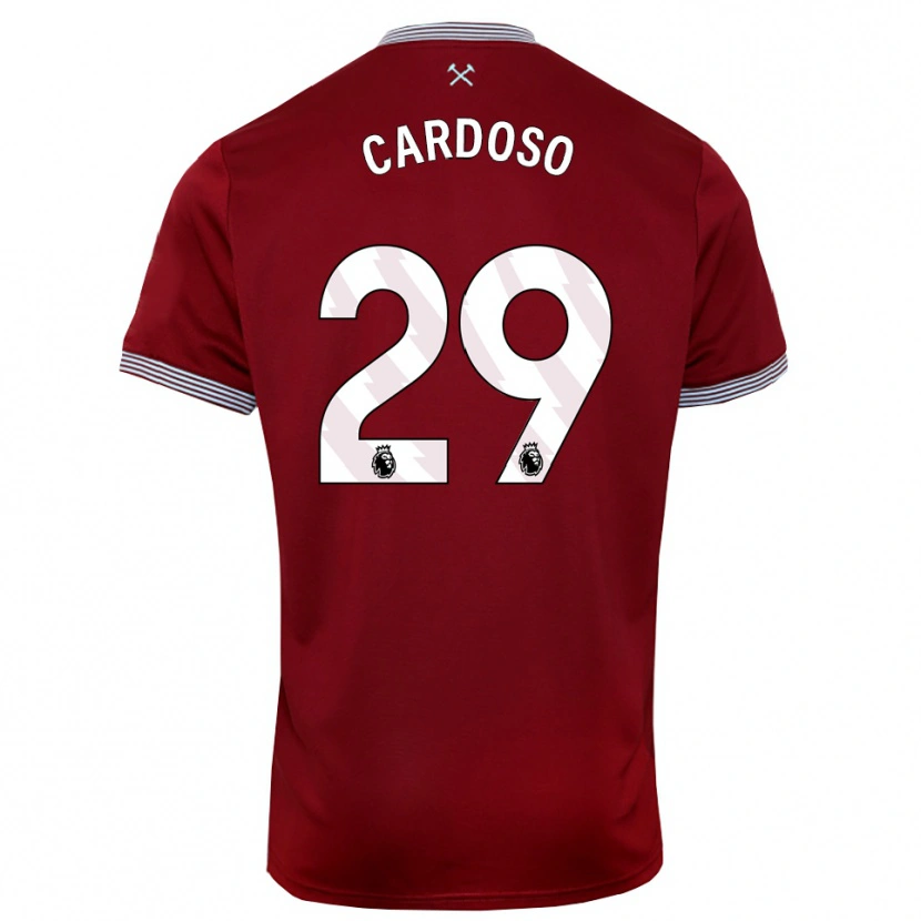Danxen Heren Goncalo Cardoso #29 Bourgondisch Wit Thuisshirt Thuistenue 2025/26 T-Shirt