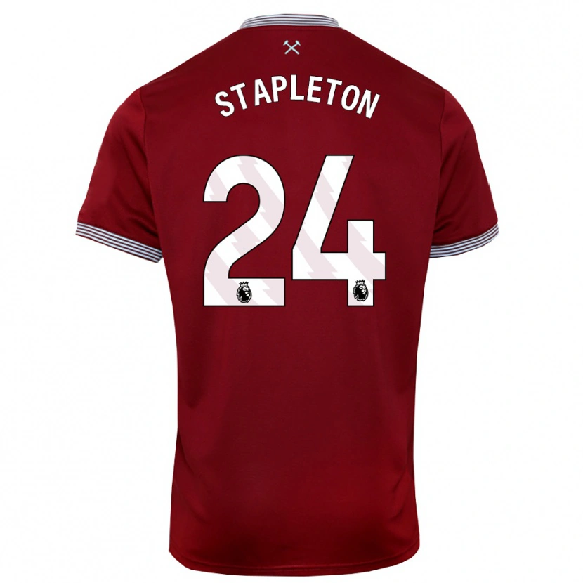 Danxen Heren Jessie Stapleton #24 Bourgondisch Wit Thuisshirt Thuistenue 2025/26 T-Shirt